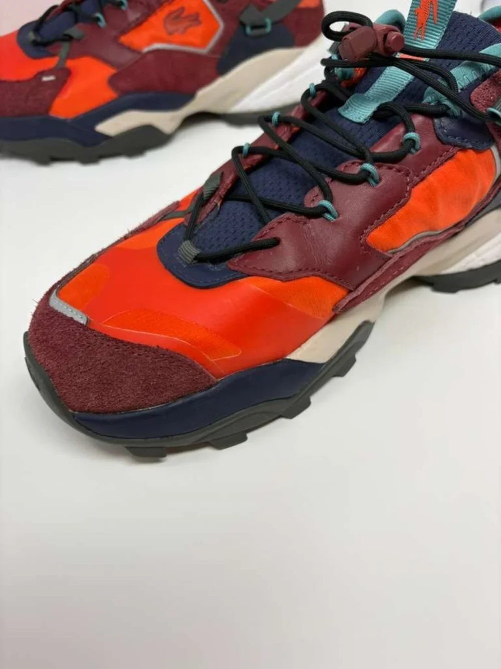 Lacoste L-Guard Breaker Sneakers Mens US 9.5 Orange Burgundy Shoes